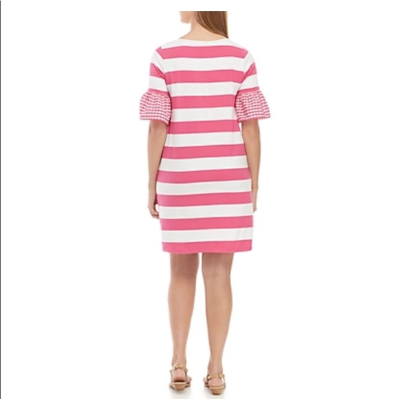 Crown & Ivy Large Pink/White Striped Cotton Dress - Picture 2 of 10